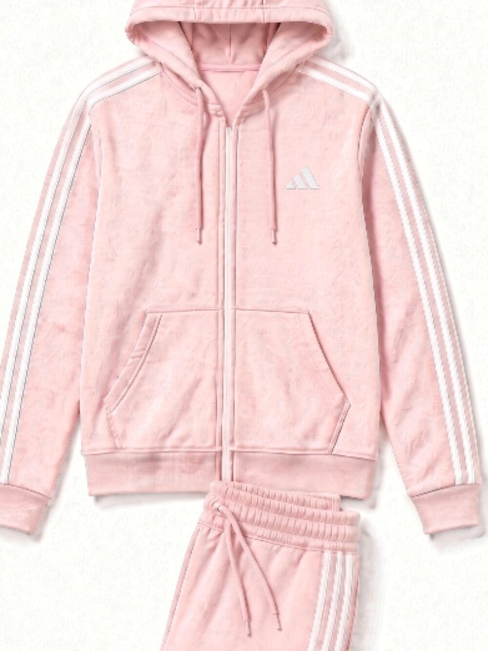 Adidas Essentials 3-Stripes Pink Fleece Jogger Set – Women’s XL – NWT